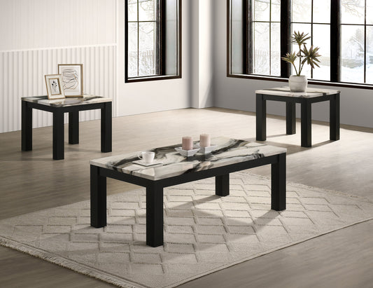 IVY 3-PK COCKTAIL SET FAUX MARBLE BROWN