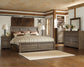 Juararo King/California King Panel Headboard Bed with Mirrored Dresser