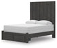 Fraluna Queen Panel Storage Bed with Mirrored Dresser and Nightstand
