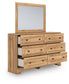Aleaport Twin Panel Bed with Mirrored Dresser and Nightstand