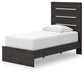Hollivern Twin Panel Storage Bed with Mirrored Dresser and Nightstand