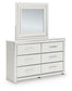 Zuraleus King Upholstered Bed, Dresser and Mirror