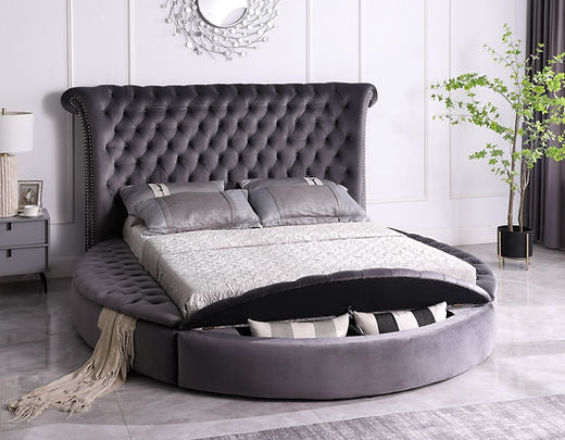 Upholstered Round Storage Bed