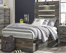 Load image into Gallery viewer, Drystan Twin Panel Bed with Mirrored Dresser
