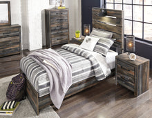 Load image into Gallery viewer, Drystan Twin Panel Bed with Mirrored Dresser and Chest
