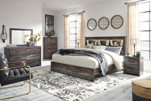 Load image into Gallery viewer, Drystan King Panel Bookcase Bed with Mirrored Dresser and 2 Nightstands
