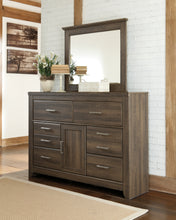 Load image into Gallery viewer, Juararo Queen Panel Bed with Mirrored Dresser
