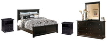 Load image into Gallery viewer, Maribel Queen Panel Bed with Mirrored Dresser and 2 Nightstands
