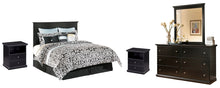 Load image into Gallery viewer, Maribel King/California King Panel Headboard with Mirrored Dresser and 2 Nightstands
