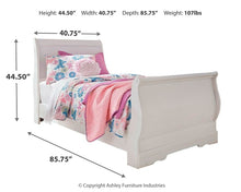 Load image into Gallery viewer, Anarasia Twin Sleigh Bed with Dresser
